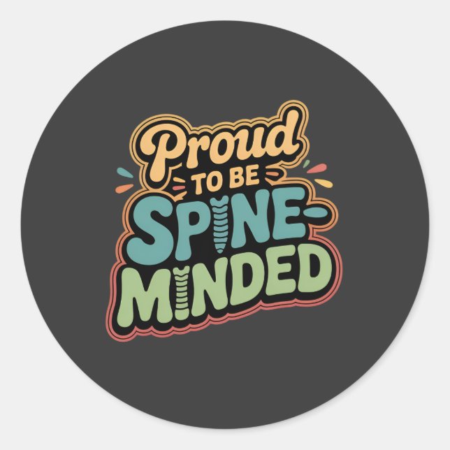 Funny Chiropractor Gift Spine Health Quote Classic Round Sticker (Front)