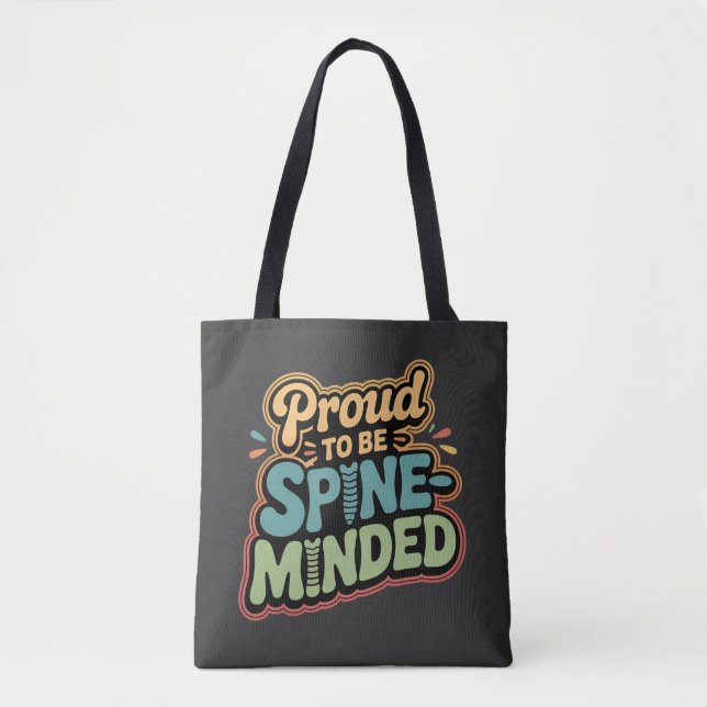 Funny Chiropractor Gift Spine Health Quote Tote Bag (Front)