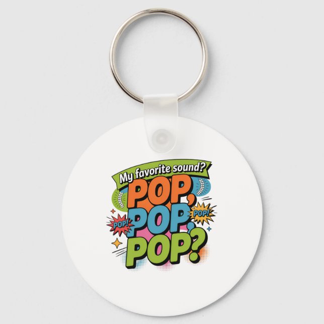 Funny Chiropractor Pop Sound Gift Keychain (Front)