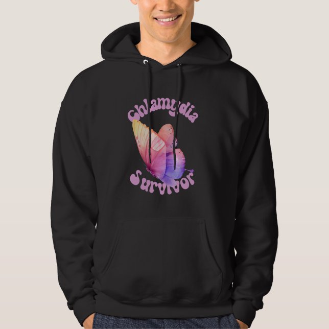 Funny Chlamydia Survivor Graphic Meme Hoodie (Front)