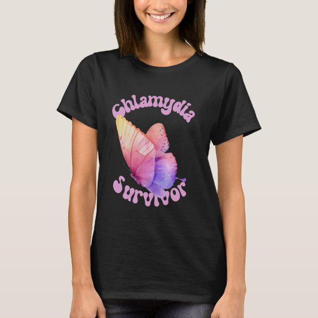 Funny Chlamydia Survivor Graphic Meme T-Shirt (Front)