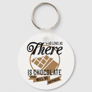 Funny Chocoholic Gift Foodie Cute Chocolate Keychain