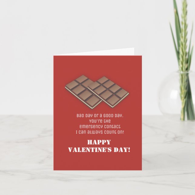 Funny  Chocolate Bar Valentine's Day Card (Front)