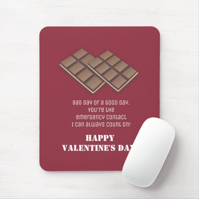 Funny Chocolate Bar Valentine's Day Message Mouse Pad (With Mouse)