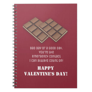 Funny Chocolate Bar Valentine's Day Message Notebook