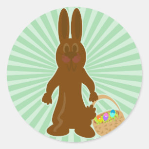 Funny Chocolate Bunny Classic Round Sticker