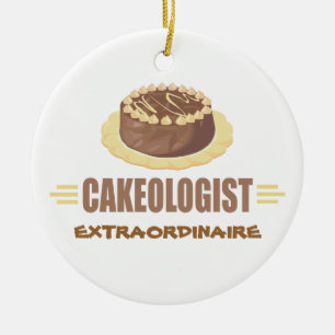 Funny Chocolate Cake Ceramic Ornament