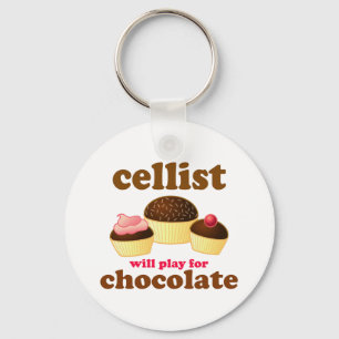 Funny Chocolate Cello Keychain