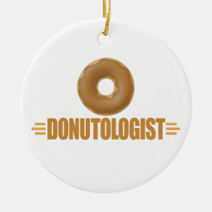 Funny Chocolate Doughnut Lover Ceramic Ornament
