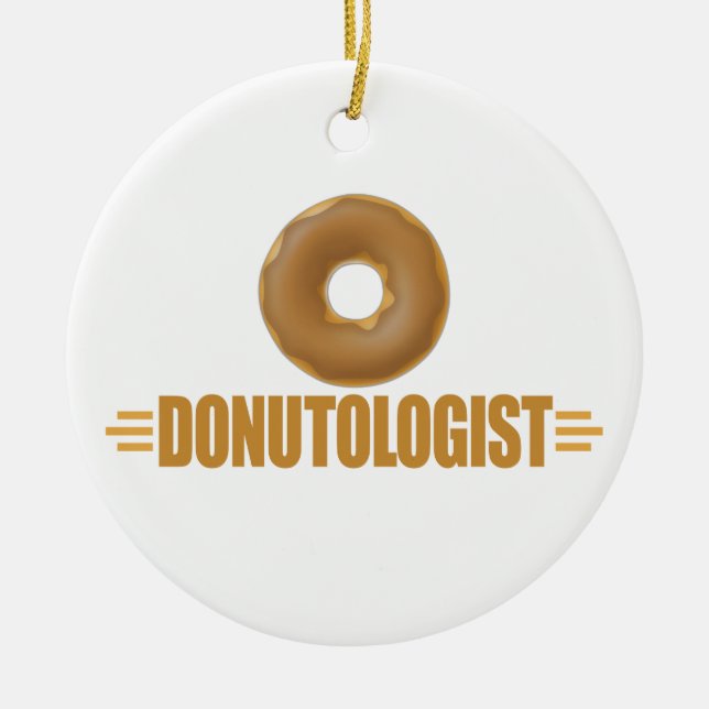 Funny Chocolate Doughnut Lover Ceramic Ornament (Front)