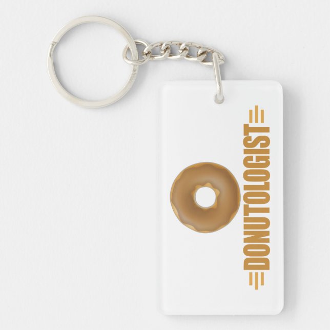 Funny Chocolate Doughnut Lover Keychain (Front)