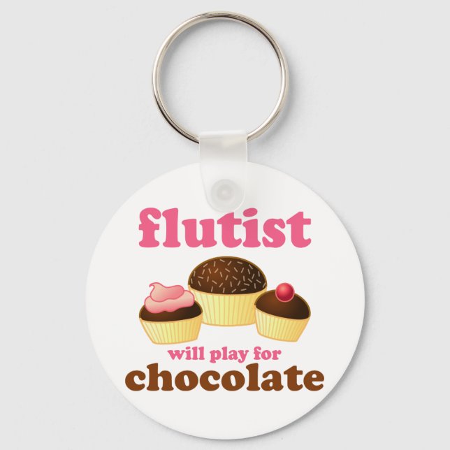 Funny Chocolate Flute Keychain (Front)
