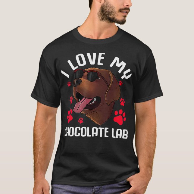 Funny Chocolate Labrador Retriever Gift Men Lab T-Shirt (Front)