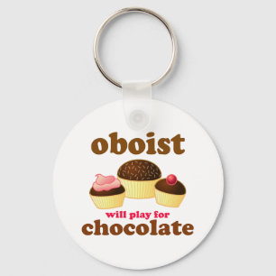 Funny Chocolate Oboe Keychain