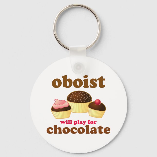 Funny Chocolate Oboe Keychain (Front)