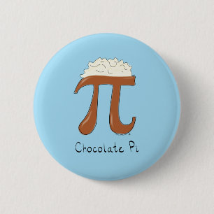 Funny Chocolate Pi Symbol Math Teacher 2 Inch Round Button