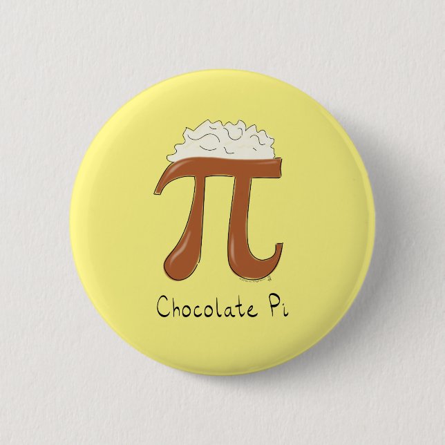 Funny Chocolate Pi Symbol Math Teacher 2 Inch Round Button (Front)