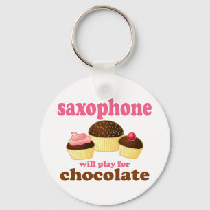 Funny Chocolate Saxophone Keychain