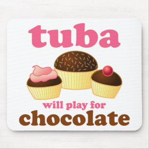 Funny Chocolate Tuba Mouse Pad