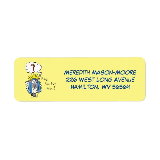 Funny Christian Christmas Cute Sheep Cartoon (Front)