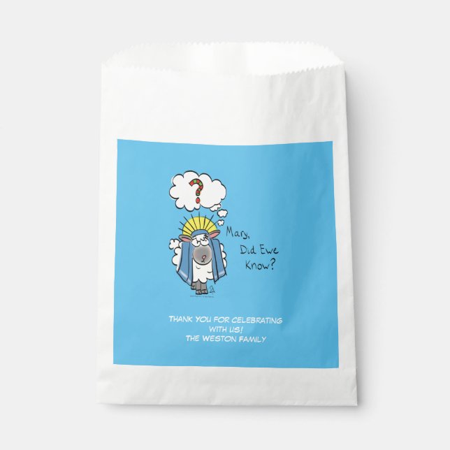 Funny Christian Christmas Cute Sheep Favour Bag (Front)