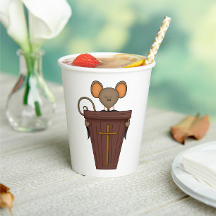 Funny Christian Church Mouse Character Paper Cups