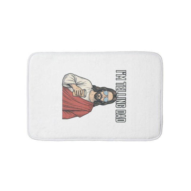 Funny Christian Dad Quote Vintage Bath Mat (Front)
