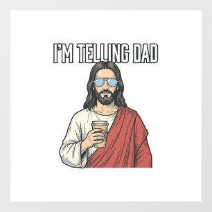 Funny Christian Dad Quote Vintage Window Cling