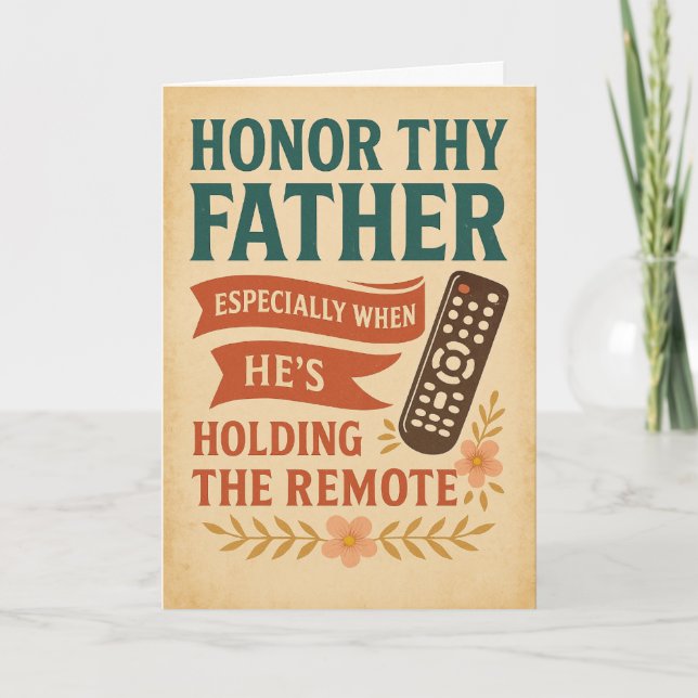 Funny Christian Father’s Day Card Honor Thy Father (Front)