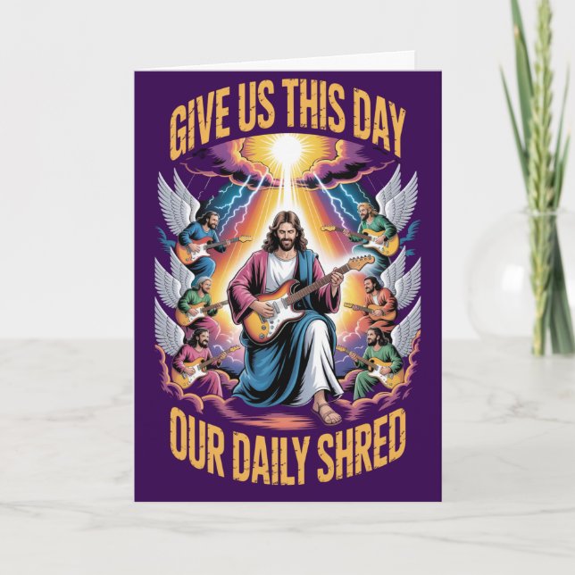 Funny Christian Guitar Music Birthday  Card (Front)