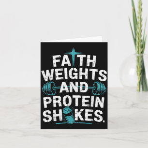 Funny Christian Gym Faith Weight Protein Shakes Card