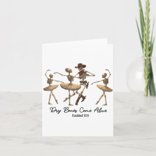 Funny Christian Halloween Ballet Cowboy Skeleton P Card