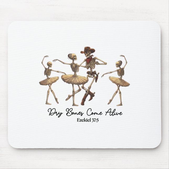 Funny Christian Halloween Ballet Cowboy Skeleton P Mouse Pad (Front)