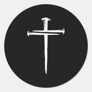 Funny Christian Jesus Crist Three Nails Cross Classic Round Sticker