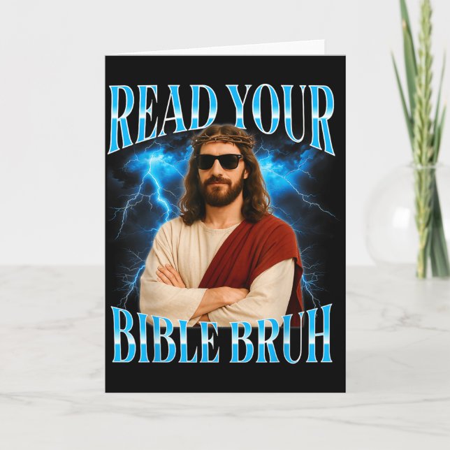 Funny Christian Read Your Bible Bruh  Card (Front)