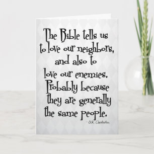 Funny Christian Religious Quote GK Chesterton Card