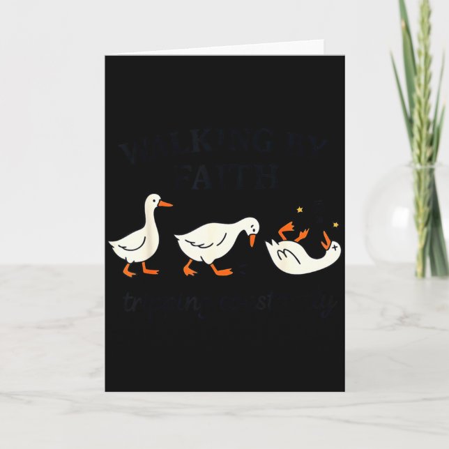 Funny Christian – Walking By Faith Tripng Constant Card (Front)