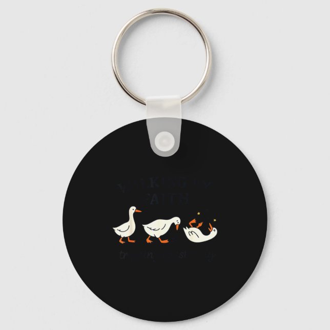 Funny Christian – Walking By Faith Tripng Constant Keychain (Front)