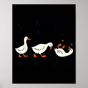 Funny Christian – Walking By Faith Tripng Constant Poster