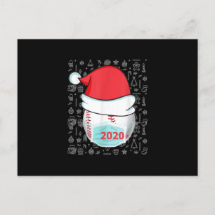 Funny Christmas 2020 Baseball Santa Hat Holiday Postcard