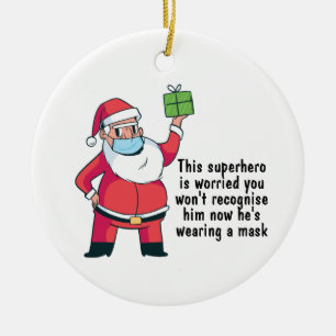 FUNNY Christmas 2020 Ornament Santa in FAcemask