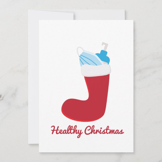Funny Christmas 2020 Red stocking Holiday Card (Front)
