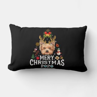 Funny Christmas 2020 Tree Yorkshire Mask Costume Lumbar Pillow
