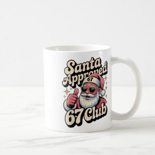 Funny Christmas 67 Meme - Retro Santa Approved 67  Coffee Mug