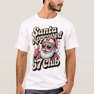 Funny Christmas 67 Meme - Retro Santa Approved 67  T-Shirt