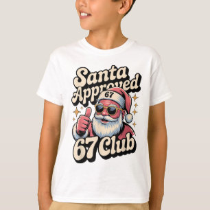 Funny Christmas 67 Meme - Retro Santa Approved 67  T-Shirt