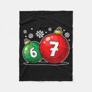 Funny Christmas 67 Six Seven Meme Gen Alpha Slang  Fleece Blanket