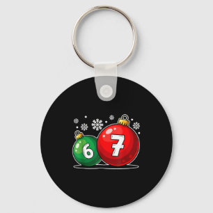 Funny Christmas 67 Six Seven Meme Gen Alpha Slang  Keychain