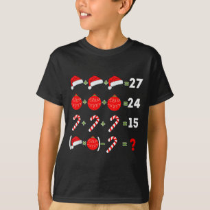 Funny Christmas 6 7 Puzzle Santa Hat Ornament Cand T-Shirt