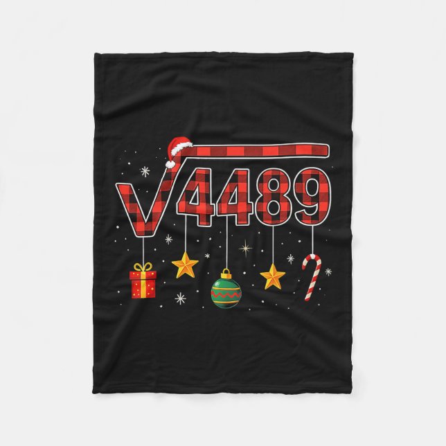 Funny Christmas 6 7 Six Seven Meme Square Root 448 Fleece Blanket (Front)